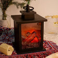 LED fireplace table lamp with realistic flame effect for cozy ambient lighting
