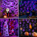 3D bat wall decor Halloween night light purple stickers for party decoration