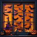 3D bat wall decor Halloween night light purple stickers for party decoration