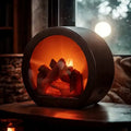LED fireplace table lamp with realistic flame effect for cozy ambient lighting