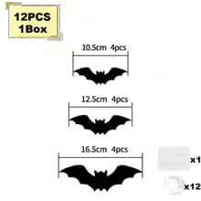 3D bat wall decor Halloween night light purple stickers for party decoration